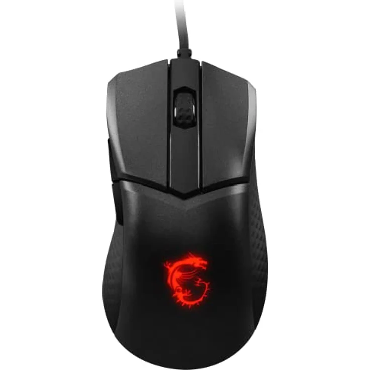 MSI Clutch GM31 Lightweight Gaming Maus - 12.000 DPI Optischer Sensor, Rechtshänder, 60M+ Click OMRON Schalter, 6 Tasten, FriXionFree Kabel, 1ms Latenz, RGB Mystic Light, 58g - Kabelgebunden – Bild 2