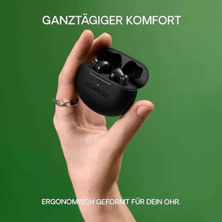 Urbanista Austin 2, True Wireless Stereo Kopfhörer mit aktiver Geräuschunterdrückung, Bluetooth, bis zu 25 Stunden Laufzeit, Schwarz – Bild 3
