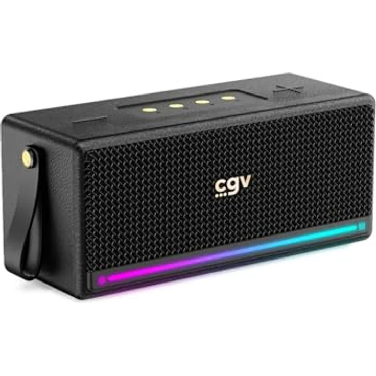 CGV SolidVibe Ultra Bluetooth-Lautsprecher, tragbar mit 40 W Subwoofer (2 x 20 W), schwarz, kompakt 30 x 18 x 15 cm – Bild 4