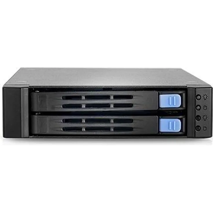 Chenbro SK51201, Gehäuse für 2.5" Festplatten und SSDs mit SAS-Schnittstelle, Schwarz, unterstützt Hot Swapping, Platz für bis zu zwei Laufwerke