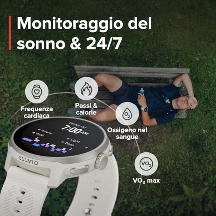 SUUNTO Run GPS Laufuhr, 1,32" AMOLED-Touchscreen, Multisport-Aktivitätentracker, präzises GPS, Herzfrequenz-/Schlaf-Tracking, 12 Tage Akkulaufzeit, 4GB Offline-Musikspeicher, Leichtgewicht – Bild 5