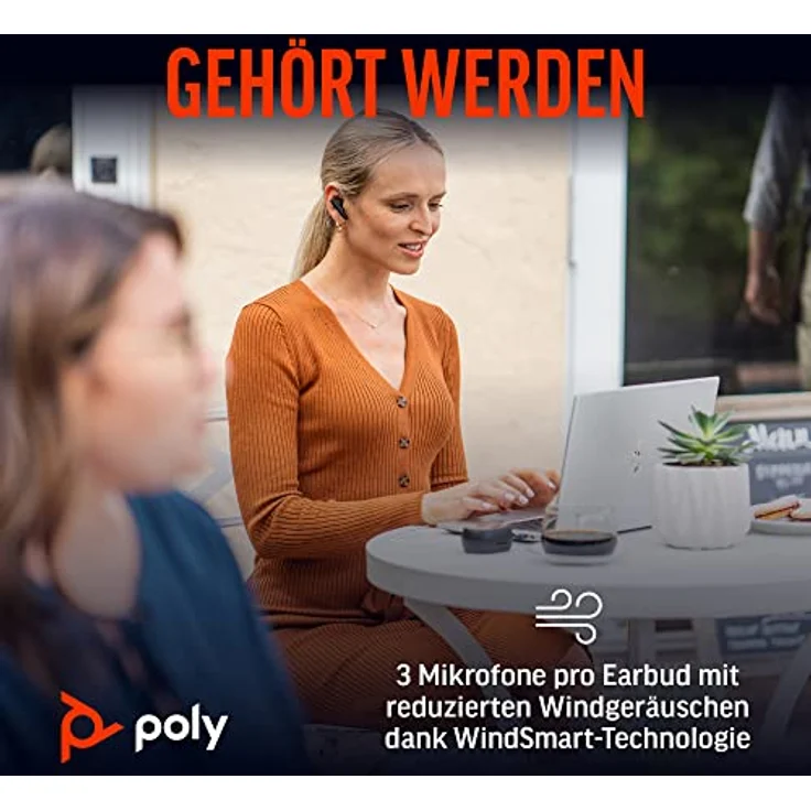 Poly Voyager Free 60+ UC schnurlose Ohrstöpsel (Plantronics) – Noise Cancelling-Mikrofone – ANC – Intelligente Ladetasche mit Touch-Steuerung – Kompatibel mit iPhone, Android, PC/Mac, Zoom und Teams - Preisvergleich – Bild 3