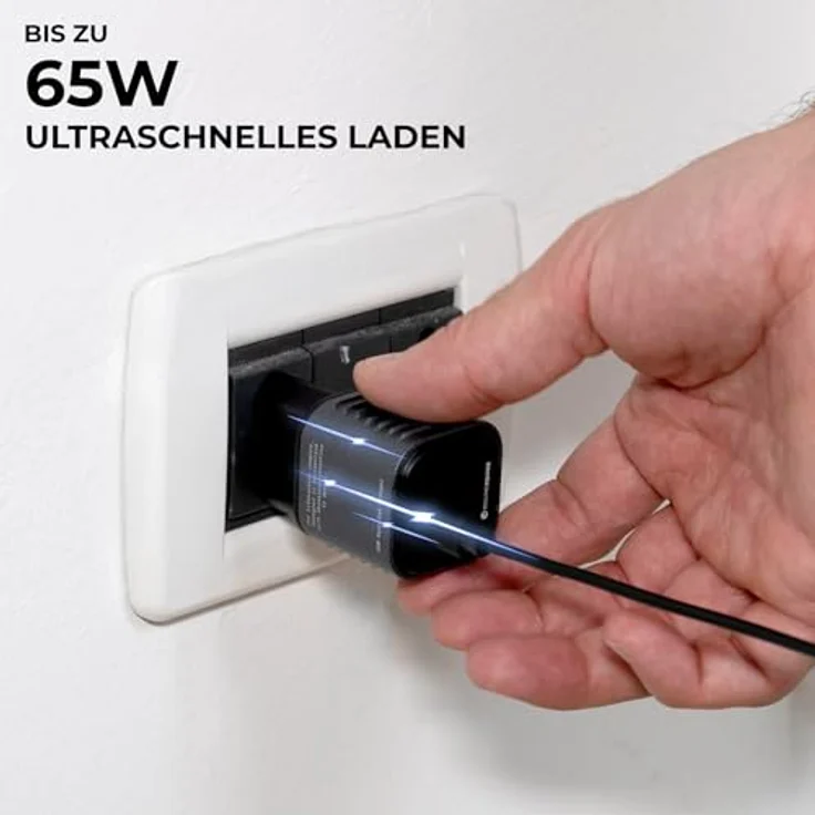 Rolling Square Supertiny 65W GaN Ladegerät, Ultra-kompaktes USB-C-Netzteil mit Schnellladung und integrierten EU-Stecker – Bild 3