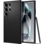 Spigen Liquid Air Hülle Kompatibel mit Samsung Galaxy S24 Ultra -Schwarz Gemustertes TPU mit Air Cushion Technologie