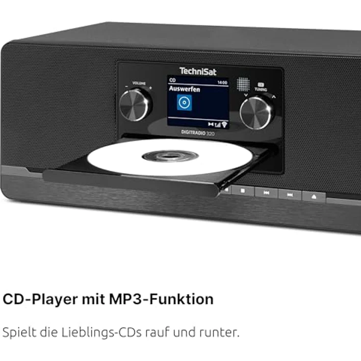 TechniSat DIGITRADIO 320 – Stereo Digitalradio mit DAB+ & UKW, CD-Player, Bluetooth, USB, 10W RMS, TFT-Farbdisplay, Wecker und Sleeptimer, Schwarz – Bild 4