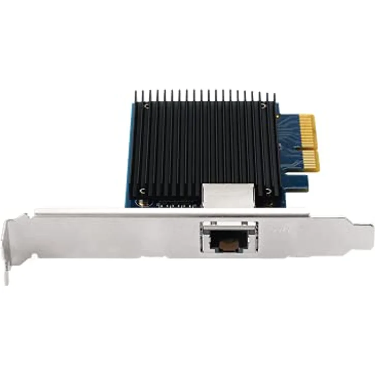 Asustor AS-T10G2, 10GBase-T (RJ45) PCI-E Network Adapter with 3 Metal Brackets, Marvell AQC 107 Controller, Support for 16K-Frames, VLAN ID Tagging, 10GbE Compatibility - RJ45 Interface - Low Profile and Standard Bracket - Metallic Blue – Bild 3
