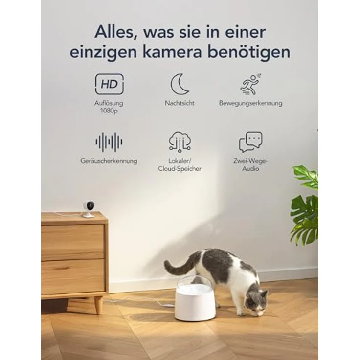 GNCC 2 Pack Überwachungskamera Innen, 1080P Full HD mit 10M Nachtsicht, 2.4G WLAN, Zwei-Wege-Audio und Bewegungs-/Tonerkennung – Bild 2