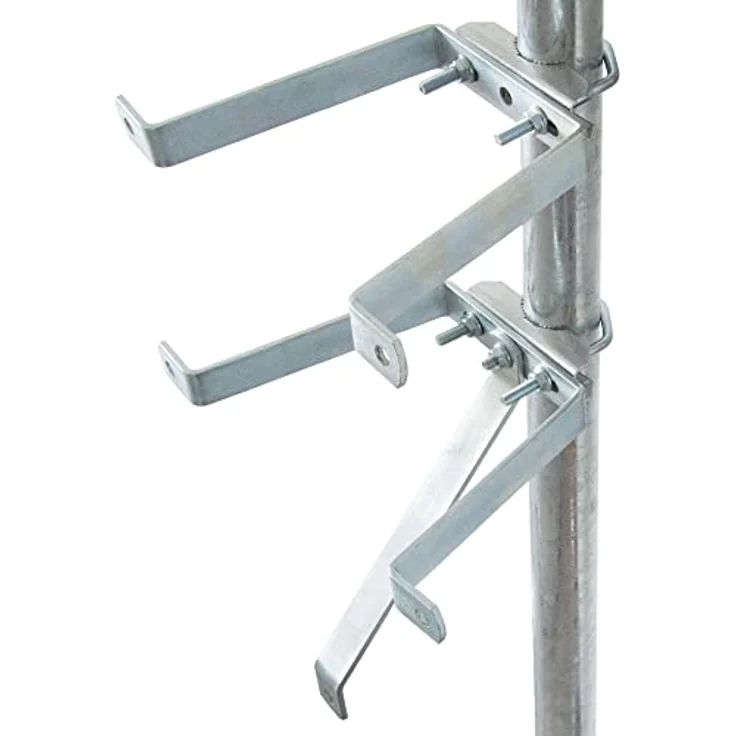 Premium X Mauerhalter 20cm Stahl SAT Wandabstandshalter für Mast bis Ø 60mm Halterung für Satelliten-Schüssel – Bild 2