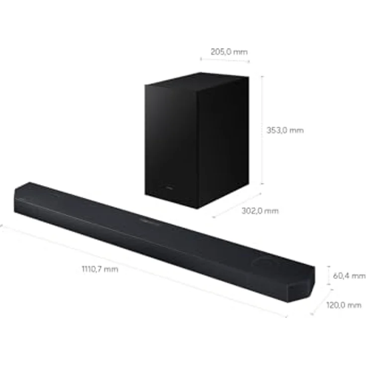 Samsung HW-Q610GH Q-Series, 3.1.2-Kanal Surround-Soundbar mit kabellosem 6,5"-Subwoofer, Dolby Atmos, Q-Symphony, Game Mode Pro für 3D-Gaming-Sound, schwarz – Bild 4
