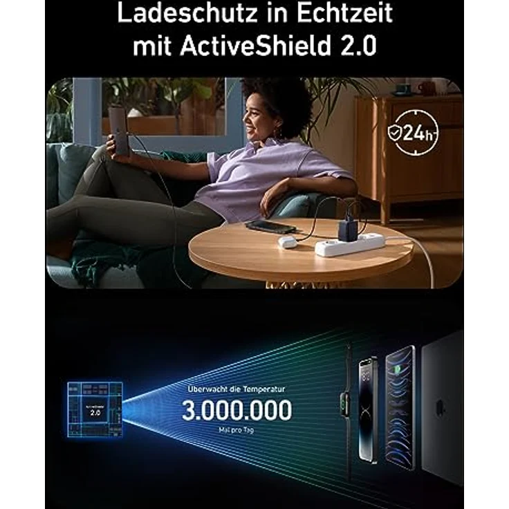 67W USB-C Ladegerät, Anker Prime GaN Netzteil, 3 Port PPS Schnellladegerät, Kompaktes klappbares Design, Kompatibel mit MacBook Pro/Air, Pixelbook, iPad Pro, iPhone 14/Pro, Galaxy S23, Note20 und mehr – Bild 5