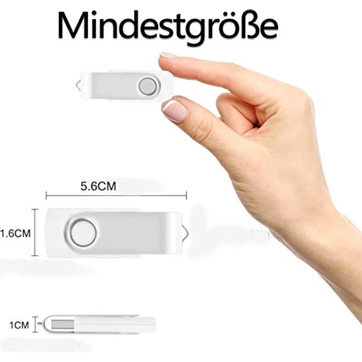 AreTop USB Sticks 4GB, 10er Pack Metall High Speed USB 2.0 Flash Drive mit Drehmechanismus (Weiß) – Bild 5