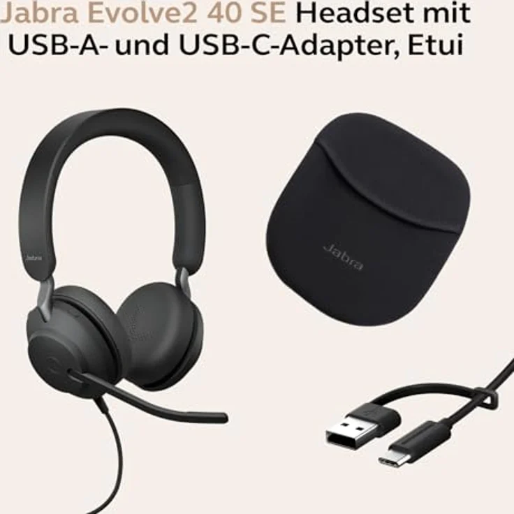 Jabra Evolve2 40 SE, USB-C / A schnurgebundenes Stereo Headset mit Busylight, zertifiziert für Microsoft Teams, maximaler Tragekomfort – Bild 8