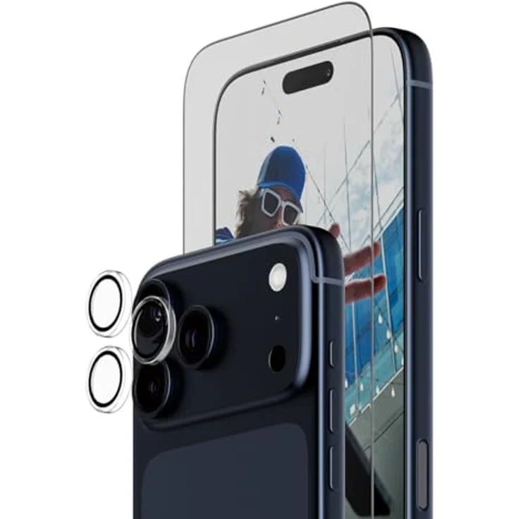 PanzerGlass 2-in-1 Essentials Set für iPhone 17 Pro Max, Transparente Smartphone Schutzfolie mit hohem Umweltschutz und wischfester antibakterieller Beschichtung – Bild 1