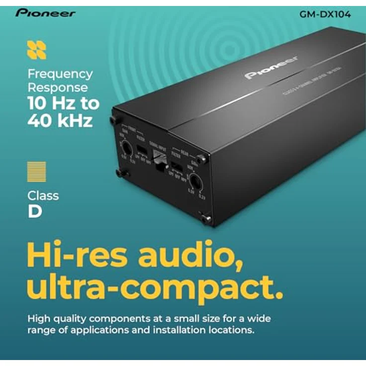 Pioneer GM-DX104, kompakter 4-Kanal-Verstärker mit 400 W Leistung und Class-D-Technologie – Bild 4