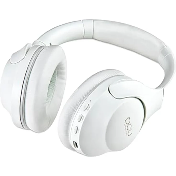 DCU TECNOLOGIC, Kabellose Bluetooth-Kopfhörer mit 15 Stunden Akkulaufzeit, USB-C-Aufladung, faltbarem Design und Freisprechfunktion, Weiß – Bild 4