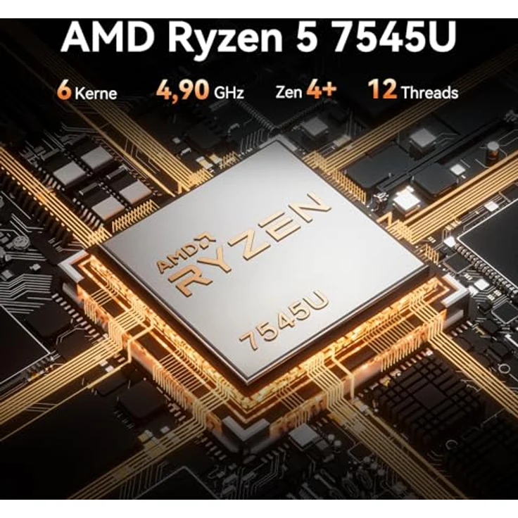 GEEKOM A7 Mini PC, AMD Ryzen 5 7545U, 16GB DDR5, 500GB SSD, Windows 11 Pro, AMD Radeon 740M, 8K Unterstützung, 6xUSB, ideal für Business/Home Office/Kreatives Design – Bild 3