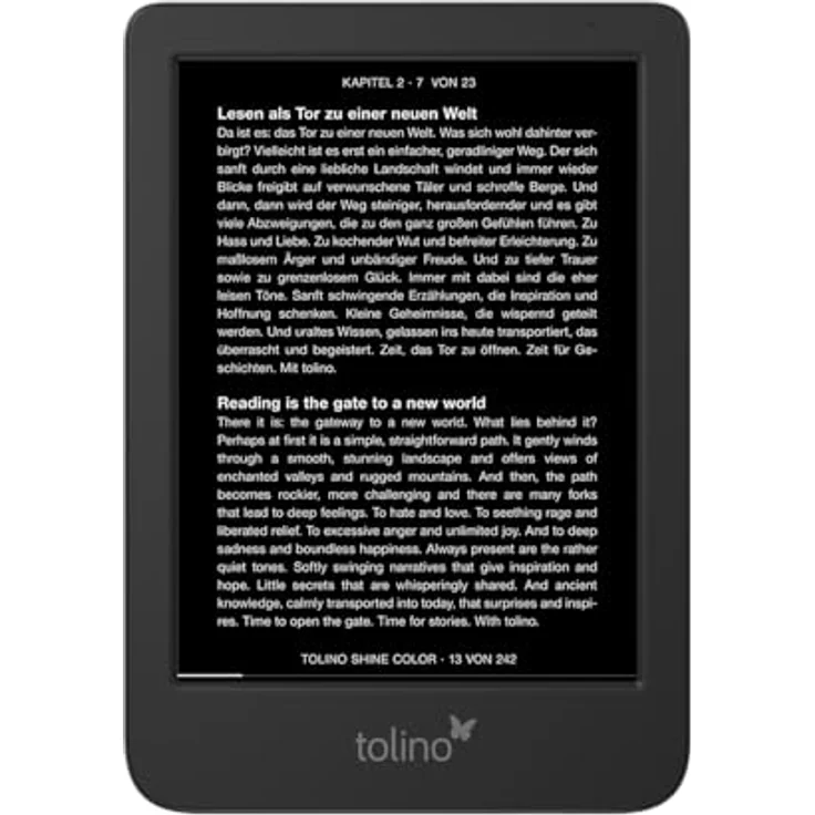 Tolino Shine Color E-Reader - 6 Zoll HD Display (1.448 x 1.072 Pixel), 16 GB Speicher, 173 g leicht – Bild 5