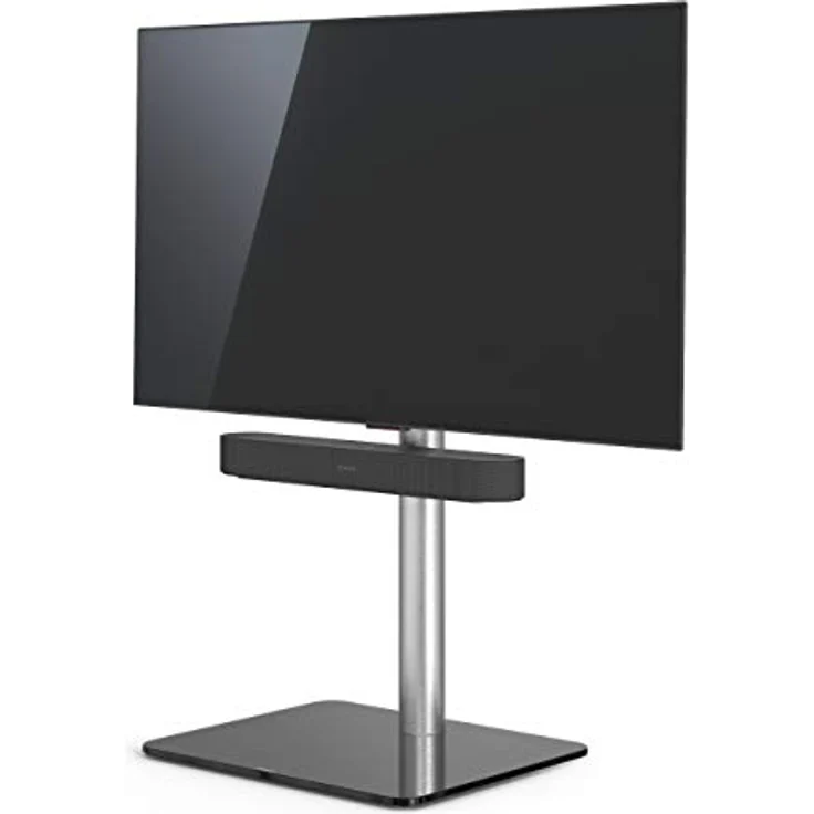 TV-Stand Spectral Just-Racks TV610SP mit Glasboden in Schwarzglas und Universal Soundbar Ablage – Bild 2