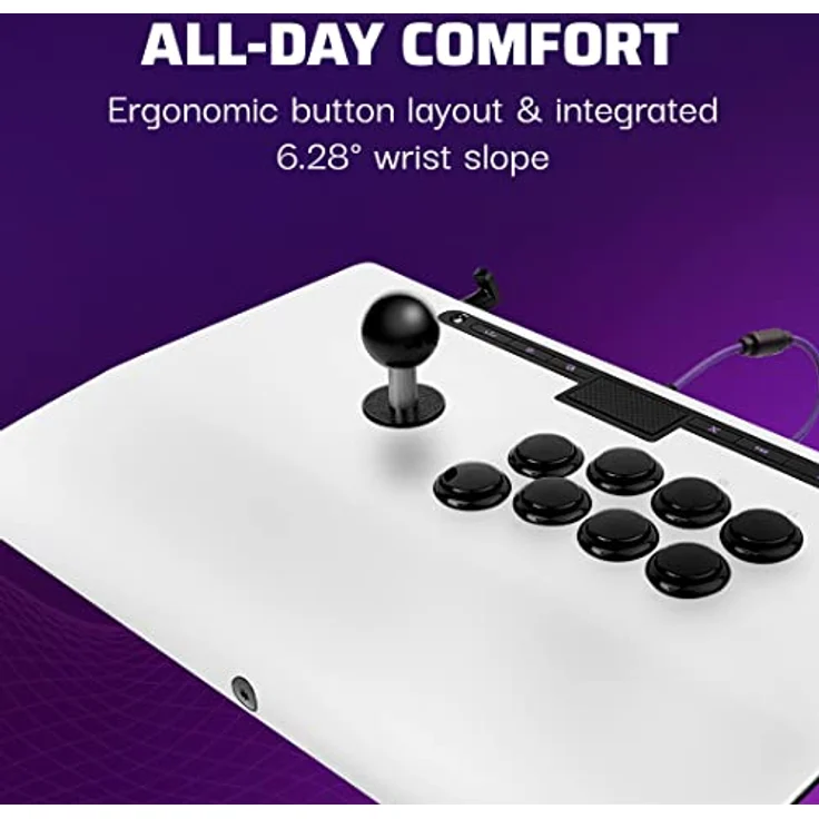 PDP VICTRIX PS5 PRO FS– weiß Fightstick, mit 6,28°-Handgelenksneigung und Sanwa-Denshi-Tasten – Bild 3