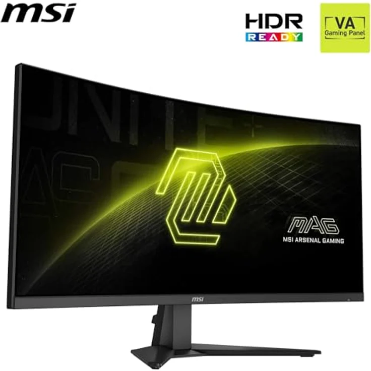 MSI MAG 346CQ, 34-Zoll UWQHD Curved Gaming Monitor, 3440 x 1440, 180Hz, 1ms, HDR Ready, Schwarz – Bild 2