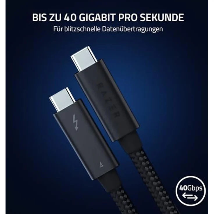 Razer Thunderbolt Cable 2.0 Meter, USB 4.0 mit 40 Gbit/s, 100 W, kompatibel mit Windows und Mac – Bild 2