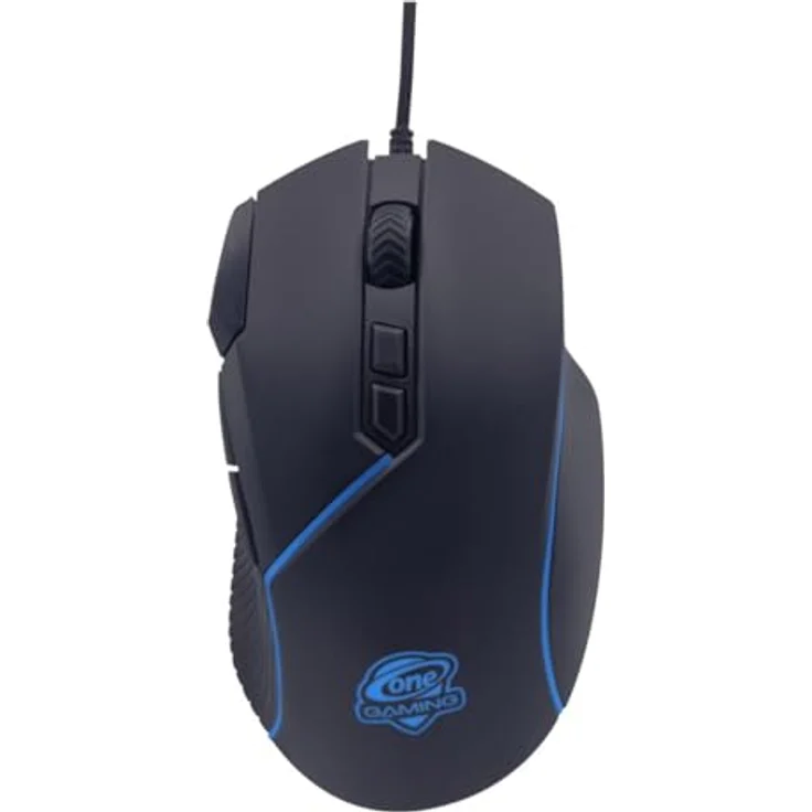 One Gaming Black Hawk Ultragrip 2.0, Kabelgebundene Gaming Maus mit bis zu 10.000 DPI, Schwarz – Bild 1