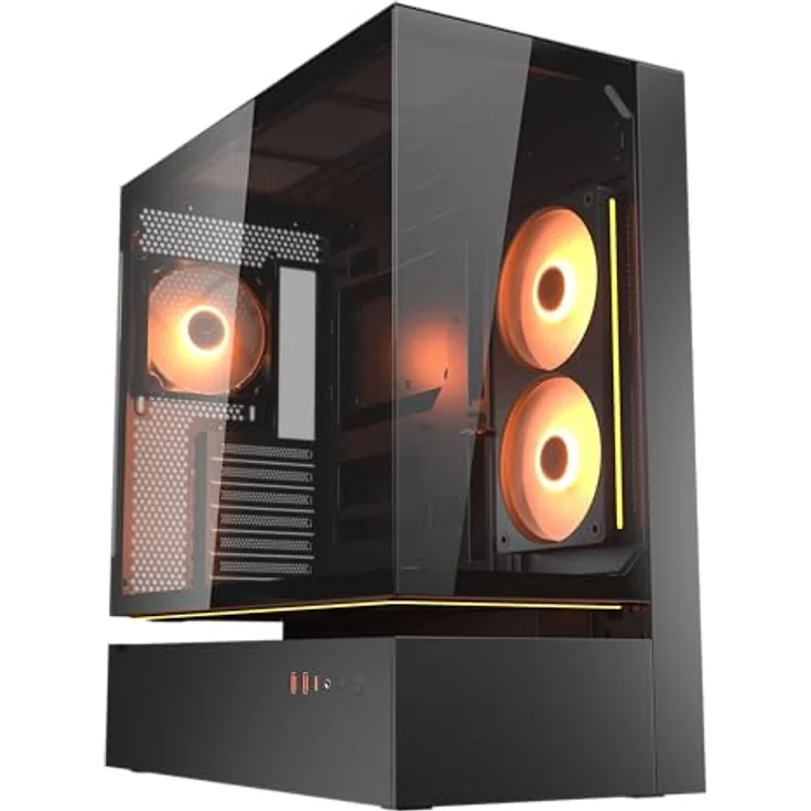 Cougar CFV235 Midi-Tower Gehäuse, ARGB, Glas, Schwarz, für ATX, mATX, Mini-ITX, mit bis zu 7 Steckkarten-Slots – Bild 1