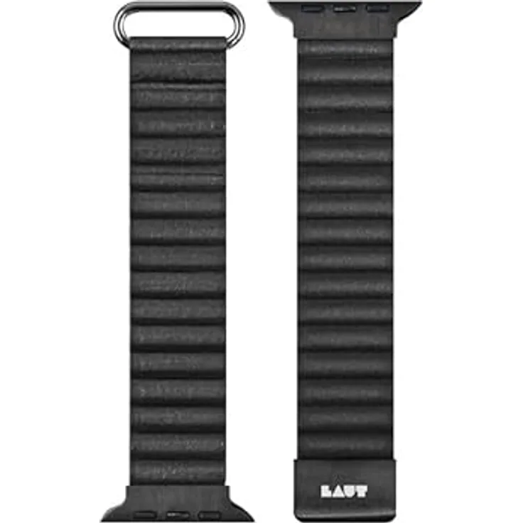LAUT Novi Luxe, Armband für Apple Watch 42/44/45/49mm, Kunstleder, schwarz