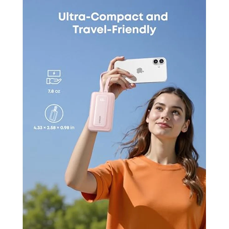 Anker Zolo Powerbank, 10000mAh, 35W Max, 2 integrierte USB-C Kabel, portabel und leicht – Bild 5