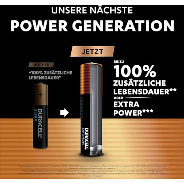Duracell Optimum Batterien AAA, 12 Stück, bis zu 100 % Extra Power oder zusätzliche Leistung – Bild 2