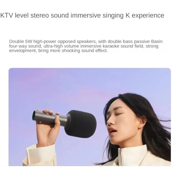 Xiaomi Karaoke Mikrofon BHR6752GL, kabelloses Mikrofon mit Bluetooth, 2500 mAh Lithium-Ionen-Batterie, Schwarz – Bild 8