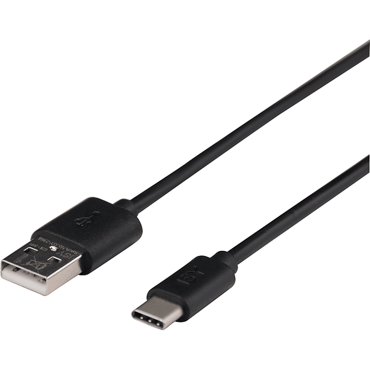 ISY IZB-541, USB Type-C auf USB-A Ladekabel, 1 m, Schwarz