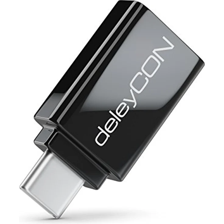 deleyCON USB-C auf USB Adapter USB 3.0 (2 Stück) - OTG Adapter mit 5 Gbit/s für iPhone 17/16/15, Galaxy S25/S24, MacBook, iPad, und mehr, schwarz – Bild 2