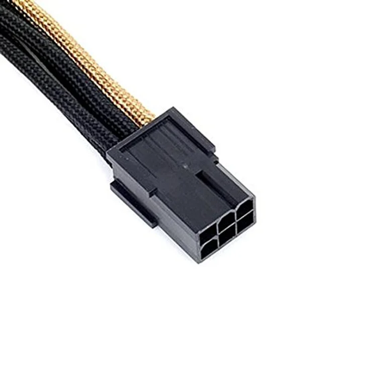 SilverStone SST-PP07-IDE6BG - Netzteil-Verlängerungskable 25cm 6pin auf PCI-E 6pin, schwarz-gold - Preisvergleich – Bild 6