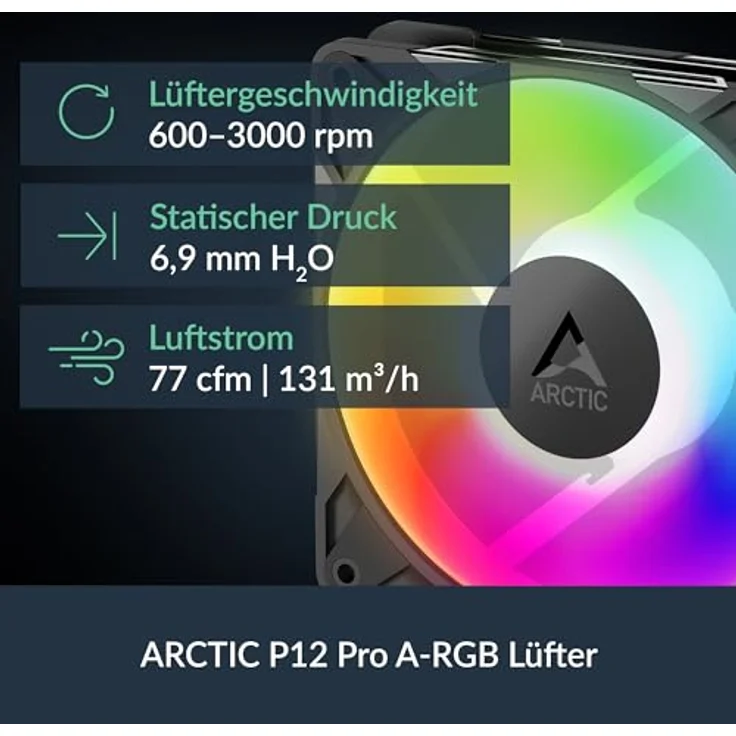 ARCTIC Liquid Freezer III Pro 240 A-RGB, AIO CPU Kühler mit 2 x 120 mm Wasserkühlung, 38 mm Radiator, PWM-Pumpe, VRM-Lüfter, kompatibel mit AMD AM5/AM4 und Intel LGA1851/1700, Schwarz – Bild 3