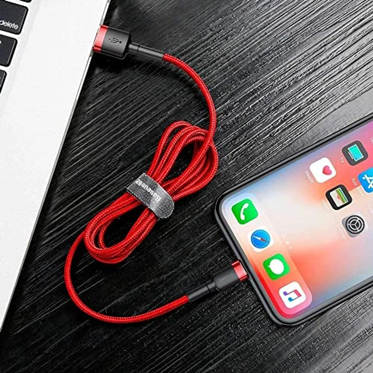 Baseus Cable Cafule - USB to Lightning - 2,4A 0,5 m (CALKLF-A09) red – Bild 9