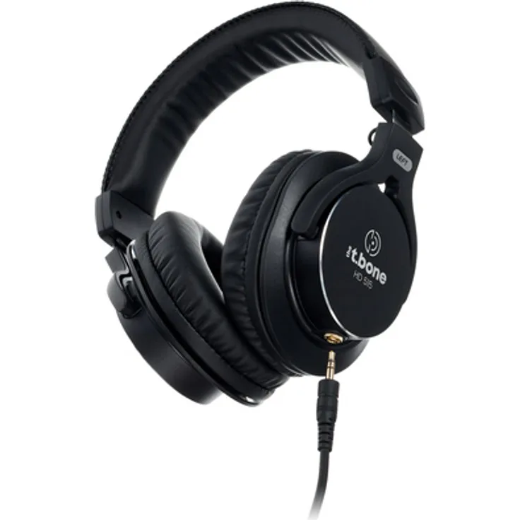 the t.bone HD 515, geschlossene Studio-Monitoring Kopfhörer mit 45mm Treibern, Frequenzbereich 10Hz - 26kHz, schwarz