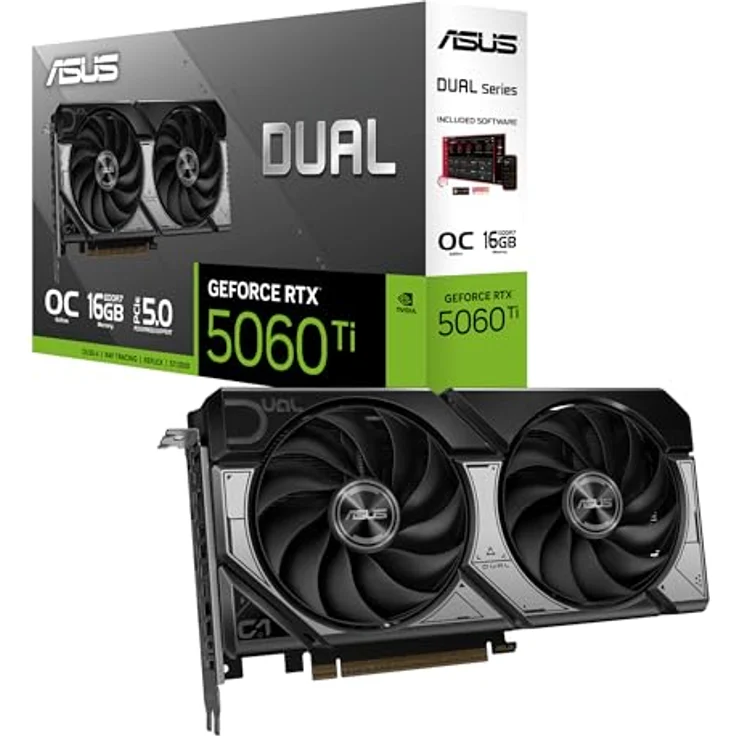 ASUS Dual GeForce RTX 5060 Ti 16GB GDDR7 OC Edition, Gaming Grafikkarte mit DLSS 4, PCIe 5.0, 3x DisplayPort 2.1b, 1x HDMI 2.1b – Bild 1