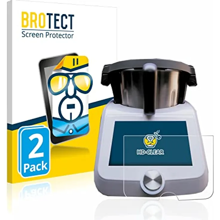 BROTECT 2 Stück Schutzfolie für SilverCrest Monsieur Cuisine Smart Displayschutz Folie Ultra-Klar, Anti-Kratzer, Höchste Transparenz, Anti-Fingerprint, Blasenfreie Installation