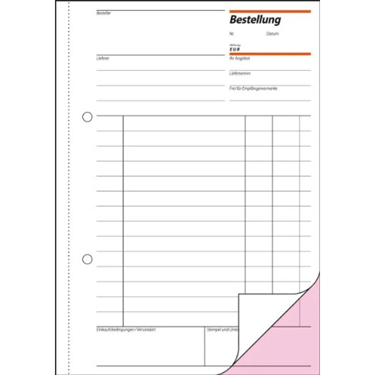 Sigel Formularblock Formularbuch Bestellung A5 mit 2x50 Blatt, farbige Durchschläge und Ultra-Feiner Microperforation – Bild 2