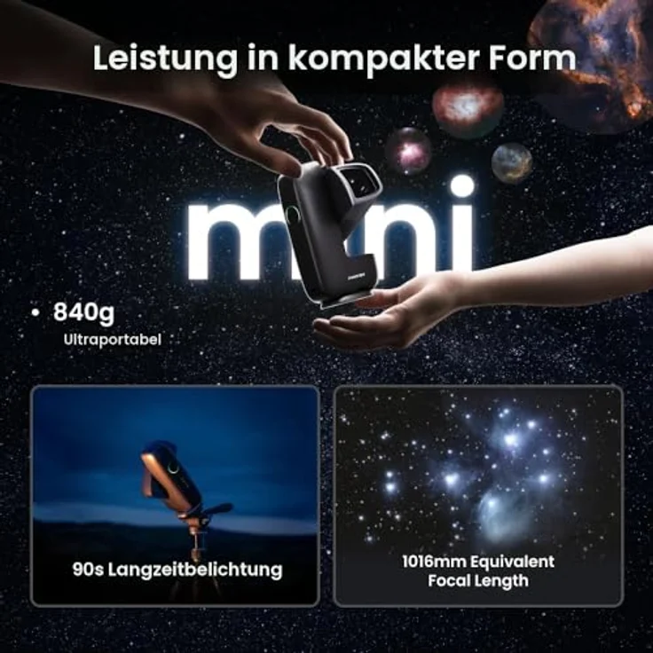 DWARFLAB Smart Telescope AP 30/150 mini, intelligentes Teleskop mit 150mm Telefoto- und 6,7mm Weitwinkellinse, 64 GB Speicher, 840g leicht – Bild 2