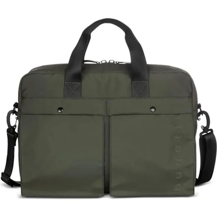 bugatti Legere Aktentasche 40 cm, Laptopfach, oliv, 100% Polyester