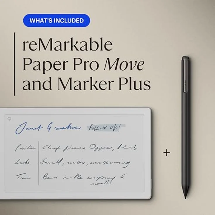 REMARKABLE Paper Pro Move + Marker Plus Digitales Notizbuch, Grau – Bild 2