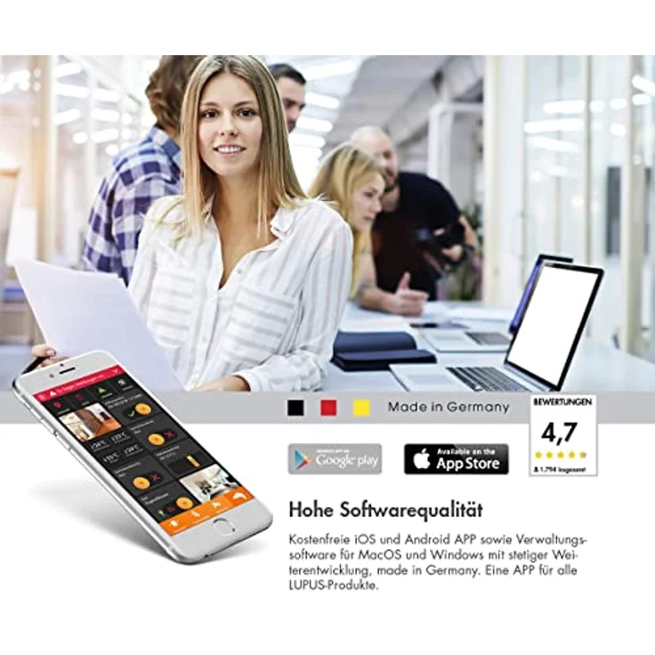 Lupus - LE202 3MP WLAN IP Kamera für draußen, SD Slot, 100°, Nachtsicht, Bewegungserkennung, Ios und Android App, Integrierbar in Die LUPUSEC Smarthome Alarmanlage, inkl. Verwaltungssoftware – Bild 2