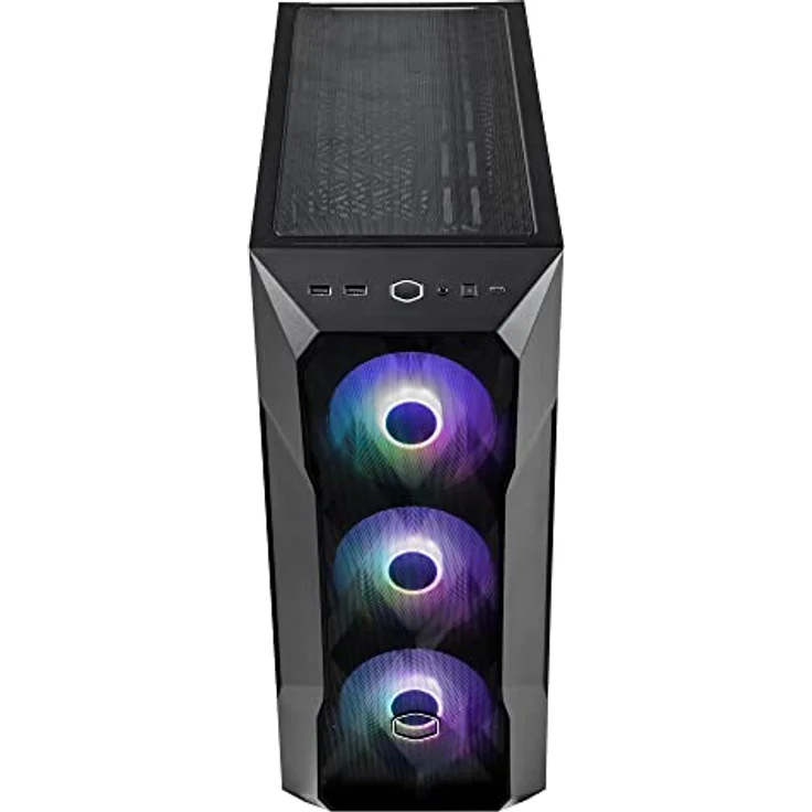 Cooler Master MasterBox TD500 Mesh V2 – E-ATX Gehäuse mit tesselliertem Mesh, Mid-Tower mit 3 x 120 mm ARGB-Lüfter, abnehmbare Abdeckung, Seitenwand aus gehärtetem Glas, USB Typ-C 10 Gbit/s – Schwarz – Bild 3