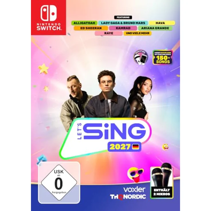 THQ NORDIC GMBH Let's Sing 2027 - mit deutschen Hits 2 Mic Bundle, Karaoke-Spiel für Nintendo Switch, 35 aktuelle Hits und zeitlose Klassiker, 1-4 Spieler – Bild 1