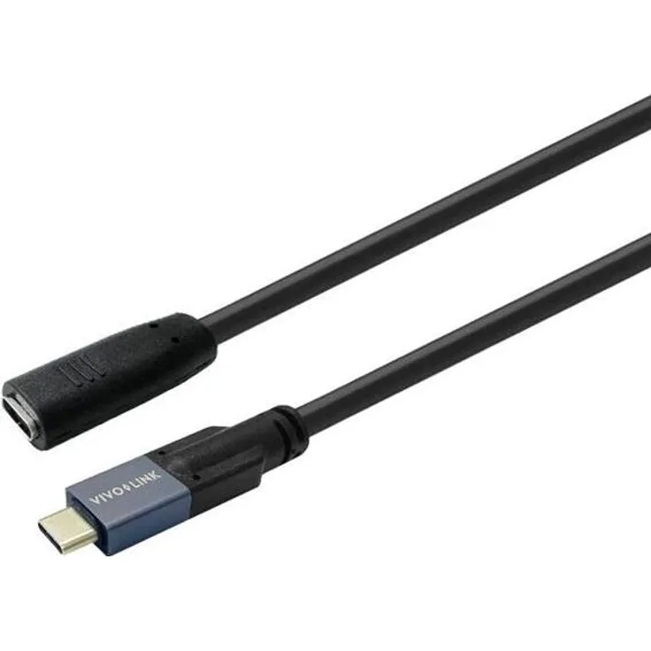 VivoLink PROUSBCMF2, 2 m USB-C Kabel, USB 3.2 Gen 2, 20 Gbps Datenübertragung, 100 Watt Leistung, Schwarz