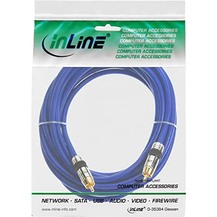 InLine 89402P Cinch Kabel AUDIO, PREMIUM, vergoldete Stecker, 1x Cinch Stecker / Stecker, 2m – Bild 2