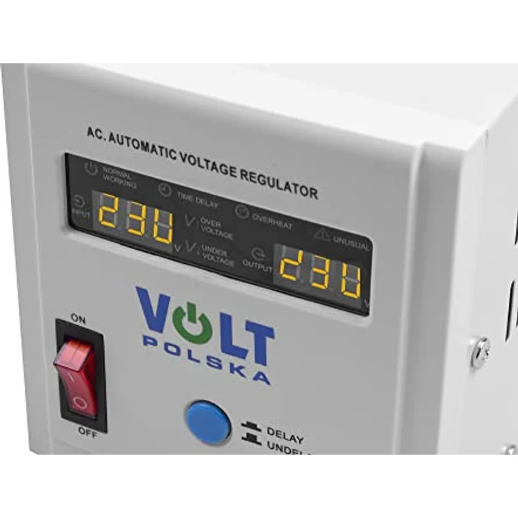 Volt Polska Spannungsstabilisator AVR 500VA, Eingangsspannungsbereich 150-270VAC, Schutzarten Überlast und Kurzschluss, 195x117x124mm – Bild 5