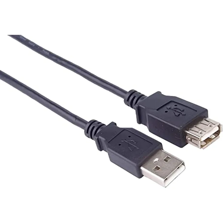 PremiumCord USB 2.0 Verlängerungskabel 0,5m, Datenkabel HighSpeed bis zu 480Mbit/s, Ladekabel, USB 2.0 Typ A Buchse auf Stecker, 2x geschirmt, Farbe schwarz, Länge 0,5m, kupaa05bk